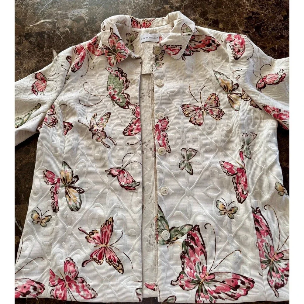 Alfred Alfred Dunner textured material Butterfly Blazer Swing Jacket